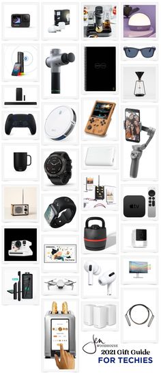 an image of various electronics and gadgets displayed on a white background with text that reads, the ultimate guide for techies