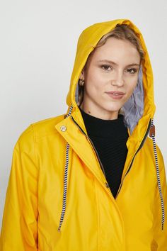 When it rains it pours. Take on the elements and win in this raincoat. It features an adjustable hood, dual zip and popper fastening, a stripe lining and deep hand pockets. When It Rains It Pours, Rain Gear, When It Rains, Rain Wear, Playsuit, Rain Jacket, Cover Up, Jackets & Coats, Mac