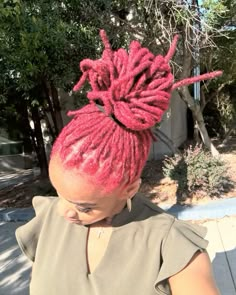 Loc Sizes, Feminine Locs, Female Dreads Hairstyles, Pink Locs, Ginger Locs, Loc Bob, Dyed Locs, Red Locs, Loc Appreciation