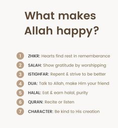 what makes allah happy?