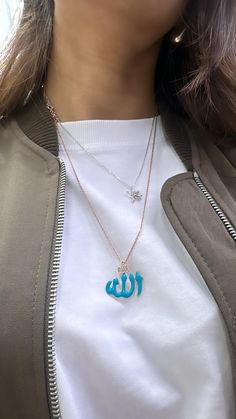 Blue-Pink Enamel Allah Written Pendant Necklace, Farsi Necklace, Quran Necklace, Gold Islamic Necklace, 925 Solid Silver, Gift For Her Muslims 40+5 cm 14k Gold Vermeil This lovely necklace is a perfect gift for your loved ones or just for yourself! 💫Listing is for 1 necklace . Please choose a color in the variations section. Jewelry is made with 925 sterling silver and plated with 14K rose gold/gold PRODUCTION  TIMES  * All items are custom made to order. Our production time is about 1-3busines Islamic Necklace, Allah Necklace, Islamic Jewelry, Piercing Cartilage, Pink Necklace, Pink Enamel, Helix Piercing, Cartilage Piercing, Lovely Necklace