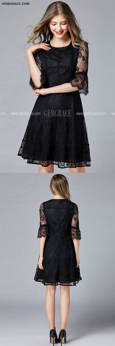 10% off now|Free shipping world-wide. L-5XL Pretty Black Lace Aline Party Dress with Sleeves at GemGrace. Click to learn our pro custom-made service for wedding dress, formal dress. View #SemiFormalDresses for more ideas. A-line Lace Party Dress, Black Short Sleeve Lace Dress, A-line Lace Dress With Lace Sleeves For Party, A-line Lace Dress With Lace Patchwork, Black Lace Short Sleeve Dress, Black Lace Dress With Lace Patchwork, A-line Lace Mini Dress With Patchwork, A-line Mini Dress With Lace Patchwork, Black A-line Lace Dress With Patchwork