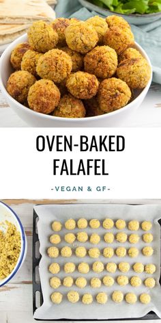 the ingredients for oven baked falafel are shown