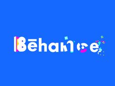 the logo for behance is shown on a blue background with multicolored squares