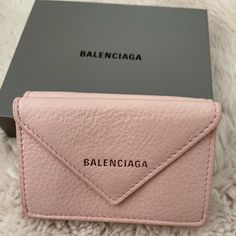 Incredibly Soft Leather, This Balenciaga Papier Mini Wallet Is A Cute Addition To Your Slg Collection! Hard To Find In The Light Rose Color Way, This Baby Was Purchased In Paris In 2019. Barely Used So Still Pretty Brand New (I Have Other Slgs I Tended To Favor) So This Is A Tough One To Let Go. Incredible Condition. Elegant Pink Everyday Card Holder, Elegant Pink Card Holder For Travel, Elegant Pink Card Holder, Pink Luxury Wallets For Everyday Use, Chic Pink Leather Wallet, Elegant Pink Envelope Wallet, Slg Collection, Pink Purses, Red Balenciaga