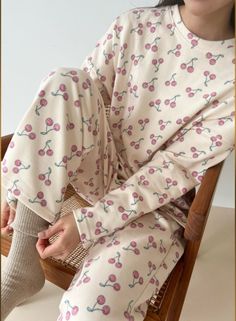 "Experience ultimate comfort and style with our Cherry Cotton Terry Pajama Set. Made with soft cotton terry, this set features a charming cherry print and a loose fit for maximum relaxation. You'll love slipping into these pajamas every night." One Size (Fits XS-M) Top: Chest 60cm, Body Length 70cm Bottom: Waist (Half Width) 32cm, Hip 55cm, Total Length 80cm Cotton 100% Machine Wash Delicate cycle with like colors Cherry Pajama Set, Cute Spring Sleepwear For Lounging, Casual Spring Loungewear, Casual Spring Sleepwear For Lounging, Casual Spring Loungewear Sleepwear, Casual Loungewear Sleepwear For Spring, Casual Spring Sleepwear For Loungewear, Comfortable Spring Sleepwear, Casual Cotton Sleepwear With Floral Print