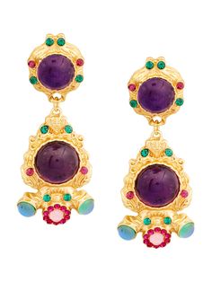 PRICES MAY VARY. Add a dramatic touch to any look with these statement cluster earrings featuring sparkling stones for truly stand-out style Dangle style, high quality zinc alloy, chunky vibrant colorful stones carved, push-back closure Perfect touch for daily casual look or also can be worn for formal event or evening party, choice is yours Available in full jewelry set of necklace and earrings, also as seperated items Our motto is Confidence - if you have it, you can make anything look good. F Cool Gifts For Her, Necklaces Layered, Accessories Outfit, Colorful Stones, Layered Chain, Best Gifts For Her, Chain Necklaces, Cluster Earrings, Choker Necklaces