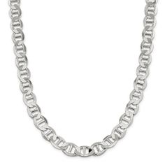 24" Sterling Silver Mariner Link Chain Necklace (12mm) | applesofgold.com Luxury Tarnish Resistant Sterling Silver Jewelry, Luxury Silver Jewelry With Hallmarks, Affordable Silver Stainless Steel Necklace, Luxury Sterling Silver Logo Jewelry, Affordable Gold Sterling Silver Jewelry, Cheap Silver Link Jewelry, Luxury Tarnish-resistant Sterling Silver Jewelry, Anchor Chain, Anchor Bracelet