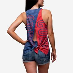 Chicago Cubs Womens Tie-Breaker Sleeveless Top FOCO Cubs Game Outfit, Chicago Cubs Outfit, Logo Display, Women's Tie, Womens Tie, Gaming Clothes, At The Gym, Chicago Cubs, Cute Woman