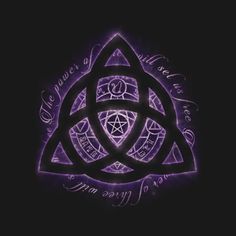 a purple and black background with an intricate design in the center, surrounded by words