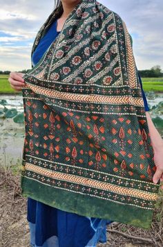 A super soft cotton scarf with wood block print from India. Wood Block Print, Block Print Scarf, Wood Block Printing, Hand Block Print, Cotton Scarf, Scarf Print, Block Print, Scarf Wrap, Scarf Accessory