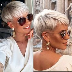 Shaved Hairstyles, Choppy Haircuts, Funky Short Hair, Short Silver Hair, Short Hair Pixie Cuts, Short Hair Trends, Short Hair Undercut