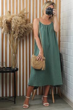 43826218565676 Weather Day, Long Maxi, Maxi Dress Green, Sleeveless Maxi Dress, Purple Dress, Long Maxi Dress, Warm Weather, Stretch Fabric, Loose Fitting