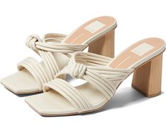 Dolce Vita Prena | 6pm Casual Fitted Beige Sandals, Casual White Heels With Sculpted Heel, Casual Square Toe Heels, Casual Fitted Heels With Square Toe, Casual Square Toe Heels For Spring, Cream Casual Fitted Heels, Casual Cream Heels, Modern Cream Heels For Spring, Branded Bags