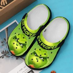 The Grinch Ew People Clogs-Slippers Clogsband Clog Comfortable Water Shoes are a must-have for any Grinch fan! These clogs combine Comfy Footwear, Grinch Characters, Crocband Clog, Crocs Clog, Ew People, Shoes Comfy, Crocs Crocband, Clog Shoes, Crocs Classic Clogs