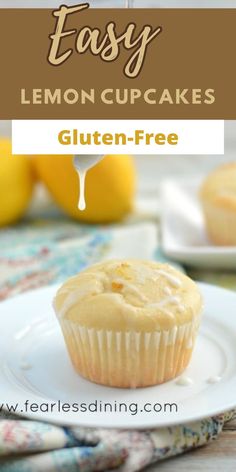 Drizzling lemonade icing over a gluten free lemon cupcake. Lemon Cupcake, Fast Meals, Gluten Free Cake, Cupcake Recipe