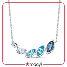 in stock Blue Gemstone Accents Necklace, Macy's Blue Fine Jewelry, Blue Multi-stone Necklaces For Anniversary, Jewellery Sketches, Sky Blue Topaz, Swiss Blue Topaz, Necklace Online, Blue Necklace, Blue Ombre