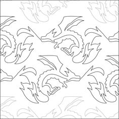 an image of a coloring page with dragon designs