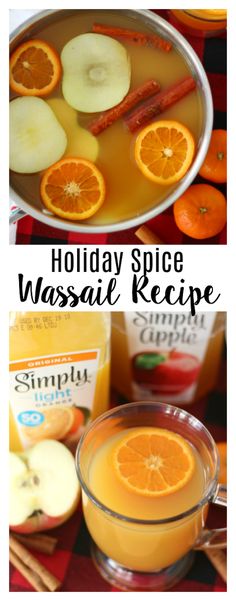 holiday spice wassail recipe with oranges and apples