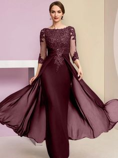 Sheath/Column Mother of the Bride Dresses with Sequins & Applique - Mondressy Beaded Applique, Lace Maxi, Dress Formal, Lace Maxi Dress