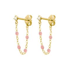 Gigi Clozeau - Gigi Supreme Diamond earrings, Blush, Yellow Gold Single Pink 14k Gold Earring, Pink Gold-plated Pierced Earrings, Pink Gold Plated Pierced Earrings, Dainty Pink 14k Gold Earrings, Elegant 14k Gold Pink Hoop Earrings, Elegant Pink 14k Gold Hoop Earrings, Pink Gold Fine Jewelry Earrings, Luxury 14k Pink Gold Earrings, Pink Gold 14k Fine Jewelry Earrings