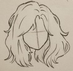 a drawing of a woman's head with long hair