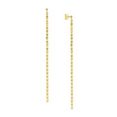 14K Yellow Gold Valentino Chain Shoulder Duster Earrings - Women. Exquisite designs made to tantalize the fashion senses, these earrings ranging from modest to abstract will no doubt invigorate your wardrobe with a zestful breath of fashionista inspiration. Be it threader, tassel or drop earring, our 14-karat gold jewelry will make you pop out of the crowd with a luxurious brilliance. If you have a passion for fashion, these earrings are a must own for your collection. Size: one size.  Gender: f Yellow Gold Long Drop Earrings Tarnish Resistant, Yellow Gold Tarnish-resistant Long Drop Earrings, Gold Long Drop Diamond-cut Jewelry, Gold Long Drop Diamond Cut Jewelry, Tarnish Resistant Long Drop Earrings, Yellow Gold Dangle Linear Earrings For Evening, Long Drop Yellow Gold-plated Linear Earrings, Gold Plated Box Chain Drop Earrings, Elegant Gold Earrings With Box Chain Detail