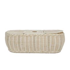 Handwoven rattan three part tissue basket. Perfect for any bathroom! Rattan 18" L x 8" W x 6.25" H Storage Rattan, Kitchen Storage Boxes, Woven Decor, Paper Things, Bath Pillows, Entertaining Essentials, Tabletop Accessories, Rattan Basket, Baby Organization