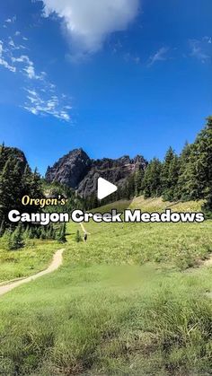 an image of the canyon creek meadows with text overlaying it that reads oregon's canyon creek meadows