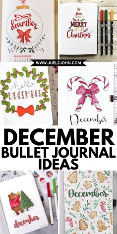 December bullet journal ideas. Bullet journal monthly cover ideas for December. Christmas-themed Bullet journal covers. December bullet journal themes and spreads. Journal Ideas For January, Title Ideas Bullet Journal, Bullet Journal Ideas For January, Bullet Journal Ideas For December, Journal Ideas For December, December Bullet Journal Cover, Bujo Christmas, December Bullet Journal Ideas, Monthly Cover Ideas