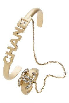 Vintage Chanel Jewelry, Chanel Price, Pearl Logo, Chanel Bracelet, Ring Bracelet Chain, What Goes Around Comes Around, Bracelet Chain, Chanel Jewelry, Gold Crystal