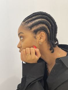 Cute Cornrows Hairstyles, Simple Cornrow Styles, Natural Cornrow Hairstyles Short Hair, Conrows Lines Natural Hair Short, Cornrows With Natural Hair, Braid Ideas For Black Women, Cornrow Hairstyles Natural Hair, Cornrow Updo On Natural Hair, Natural Hair Cornrows