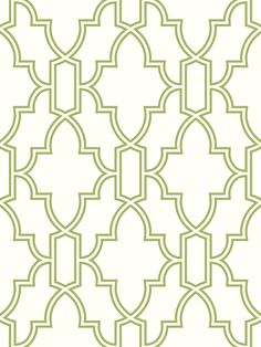 a green and white wallpaper with an intricate design on the back side of it