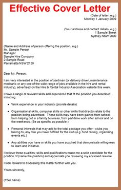 an effective cover letter for a job application is shown in this format, and includes the following