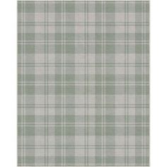 a green and white plaid rug