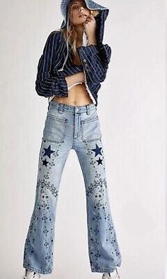 Free People Flare Jeans, Super Flare Jeans, Western Star, Jeans Free People, All Jeans, Corduroy Jeans, Free People Jeans, Flare Leg Jeans, Embroidered Jeans