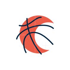 an orange and blue basketball ball with the letter c in it's center on a white background