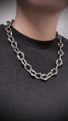 Solid stainless steel Waterproof No tarnish. No rust. No green skin. Chain length is 18”-21” 3” adjustable extension chain Edgy Chain Link Metal Necklace, Streetwear Link Metal Necklaces, Luxury Tarnish-resistant Metal Chain Necklace, Punk Chain Link Necklace, Silver Chain Link Punk Necklace, Green Skin, Chain Link Necklace, Link Necklace, Chain Lengths