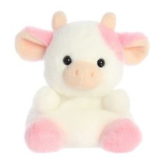 a white and pink stuffed animal on a white background