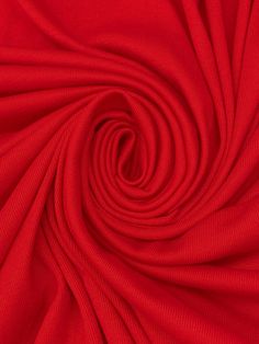 Amaranth Red Cotton/Polyester Fine Rib Knit 56W