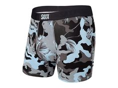 SAXX UNDERWEAR Vibe Boxer Modern Fit - Men's Underwear : Blue Camo Flora : Good vibes come easy in the sleek, easy-layering SAXX Underwear Vibe Boxers. Boxer brief crafted from a breathable stretch blend for all-day comfort. Slim, modern fit hugs the body while still leaving room for movement. Three-D Fit uses nine panels to create 3D shaping around glutes, thighs, quads, and hamstrings. Moisture-wicking fabric draws perspiration away from the body and towards the surface where it can evaporate. Bra Calculator, Blue Camo, Viscose Fabric, Boxer Shorts, Bra Styles, Boxer Briefs, Dark Denim, Modern Fit, Hugo Boss