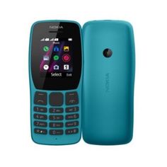 the nokia smart phone is blue and has buttons on each side, which are also black