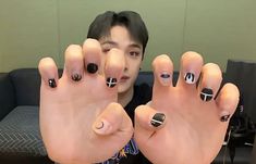 Suga Nail Art, Suga Nails, Straykids Nails, Kids Manicure, Korean Nails