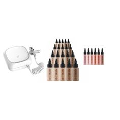 Le kit de studio de maquillage Aeroblend PRO Airbrush aura tout ce dont vous avez besoin pour fournir des services de maquillage à l'aérographe dans votre studio de maquillage, salon ou spa. Il contient tout l'équipement dont vous avez besoin pour commencer, et toute la gamme de couleurs pour aérographe Aeroblend :

 Compresseur d'aérographe

 Stylet Aérographe

 Aérographe Aeroblend pleine grandeur :


 16 nuances d'aérographe

 6 Rougir

 1 Bronzeur

 1 Surligneur 


 <img height="1" width Best Makeup Foundation, Airbrush Makeup Kit, Makeup Starter Kit, Airbrush Foundation, The Best Makeup, Makeup Services, Makeup Studio, Airbrush Makeup, Deep Wrinkles