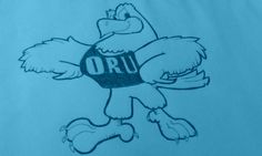 a drawing of an oru bird wearing a shirt with the word oru on it's chest