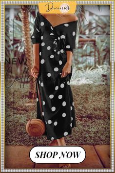 Polka Dot V-neck Dress(with Belt) Dress With Belt, V Neck Dress, Women's Fashion Dresses, Neck Dress, Polka Dot, Polka Dots, Fashion Dresses, Dots, V Neck