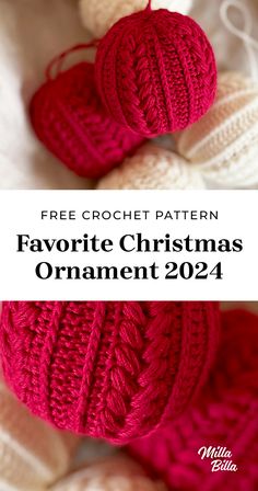 FREE Crochet Pattern for this years Favorite Christmas Ornament is finally out and ready for you! IIt's full of guiding videos, guiding pictures for help and a written pattern. Perfect for your Christmas Tree ❤️🎄   Remember to check out the other ornaments: 2021, 2022 and 2023 😍  #christmasornament #crochetforchristmas #crochetornament #crochetornaments #christmasbaulbe #crochetbauble #crochetchristmasornament #yndlingsjulekuglen2024 #cristmas #ornament #ornaments #diychristmas Crochet Ornaments Free Pattern, Crochet Christmas Ornaments Free, Crochet Ornament Patterns, Crochet Ball, Crochet Christmas Gifts, Crochet Holiday, Crochet Xmas, Things To Crochet, Crochet Christmas Trees