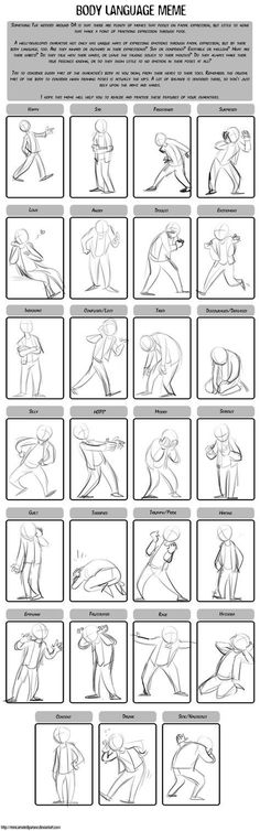 the body language meme is shown in black and white, with several different poses