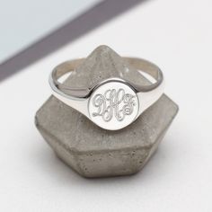 PRODUCT DESCRIPTION * Classic sterling silver signet ring personalised with a choice of initials to create a special bespoke gift. PERSONALISATION * See image for font options. * We engrave our pieces to create bespoke items especially for you, we are always happy to try and help if something is unsuitable but we regret we are unable to offer refunds on personalised items. FREE GIFT BOX * This ring comes beautifully packaged in our Hurleyburley gift box tied with a silk ribbon. We can add a gift Oval Signet Ring, Custom Signet Ring, Husband Gifts, Pet Memorial Jewelry, Silver Monogram, Signet Ring Men, Silver Signet Ring, Month Gifts, Vermeil Jewelry