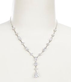 Shop for Cezanne CZ Stone Mix Y-Necklace at Dillard's. Visit Dillard's to find clothing, accessories, shoes, cosmetics & more. The Style of Your Life. Classic Dangle Cubic Zirconia Necklaces, Classic Cubic Zirconia Dangle Necklaces, Formal Cubic Zirconia Jewelry With Lobster Clasp, Formal Cubic Zirconia Drop Necklace With Adjustable Chain, Silver Necklace Prom, Silver Prom Jewelry, Formal Necklace, Prom Necklaces, Fancy Necklace